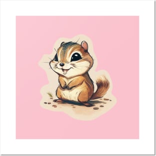 cutesy chipmunk Posters and Art